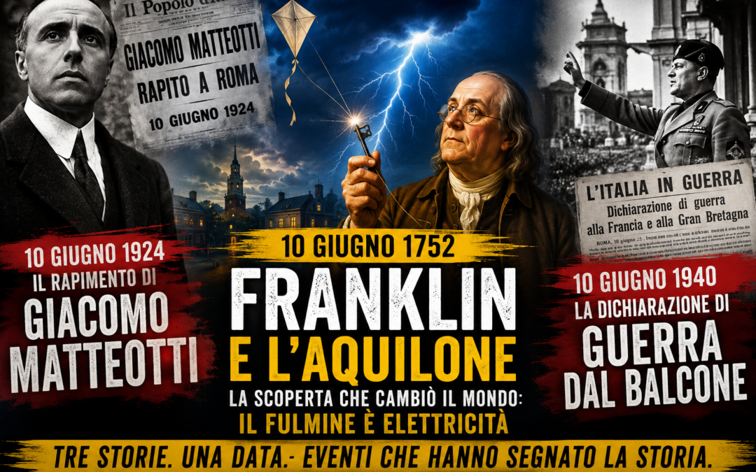 QUEI DIECI GIUGNO CHE ENTRARONO NELLA STORIA: MATTEOTTI, LA GUERRA E L’AQUILONE DI FRANKLIN a cura della Redazione