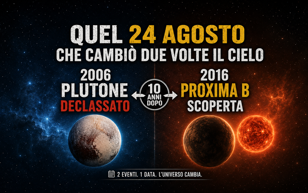 QUEL 24 AGOSTO CHE CAMBIÒ DUE VOLTE IL CIELO: PLUTONE DECLASSATO, PROXIMA B SCOPERTA a cura di Luca de Grandis